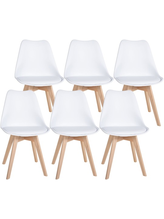 Set de 6 scaune de sufragerie Ramsey, alb Set de 6 scaune de sufragerie Ramsey, alb