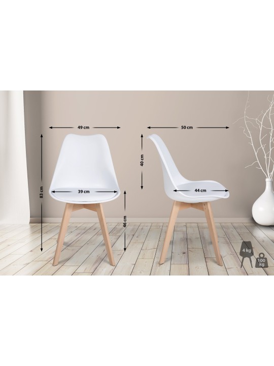 Set de 6 scaune de sufragerie Ramsey, alb Set de 6 scaune de sufragerie Ramsey, alb