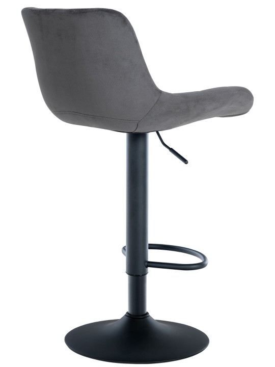 Scaun de bar Tover catifea, gri închis