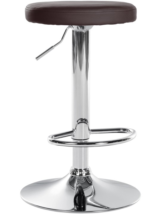 Scaun de bar Ponte imitatie piele crom, maro Scaun de bar Ponte imitatie piele crom, maro