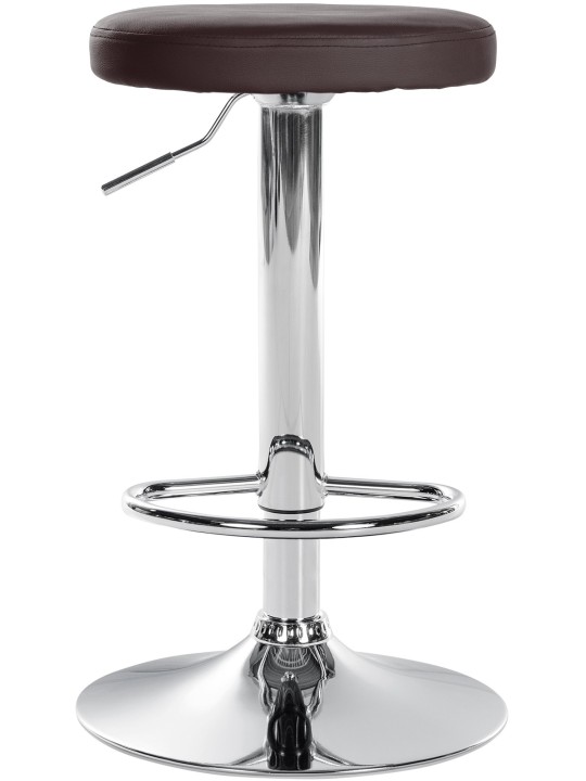 Scaun de bar Ponte imitatie piele crom, maro Scaun de bar Ponte imitatie piele crom, maro