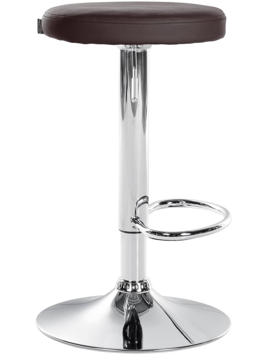 Scaun de bar Ponte imitatie piele crom, maro Scaun de bar Ponte imitatie piele crom, maro