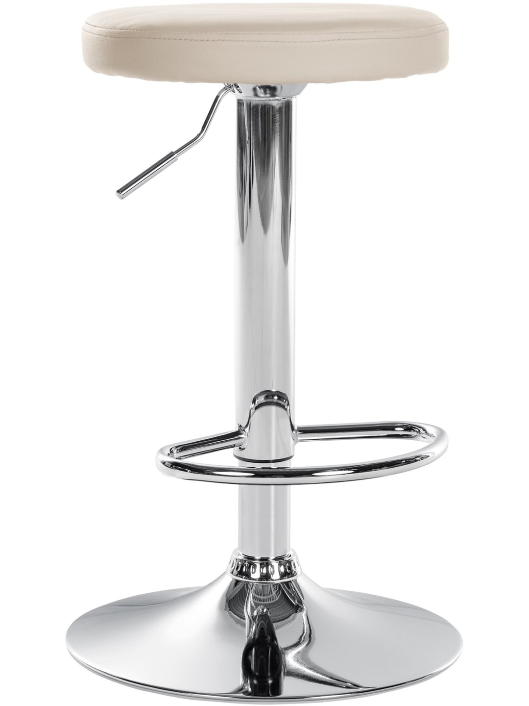 Scaun de bar Ponte imitatie piele crom, crem