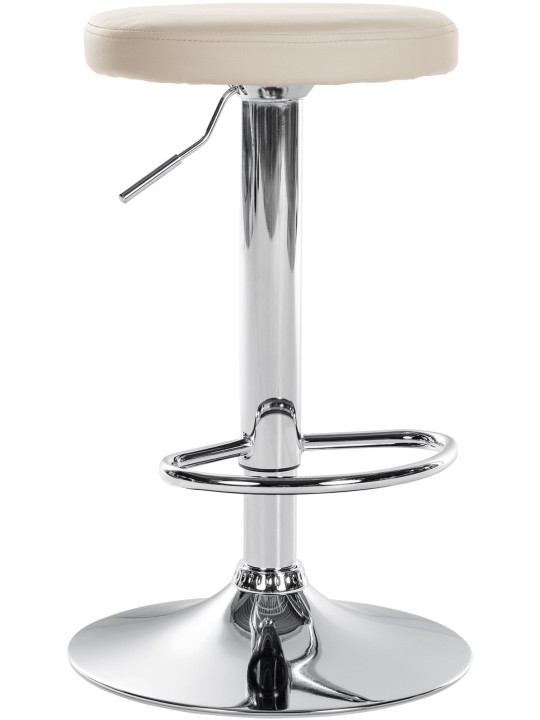 Scaun de bar Ponte imitatie piele crom, crem