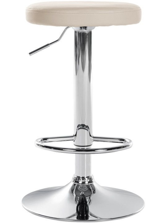 Scaun de bar Ponte imitatie piele crom, crem