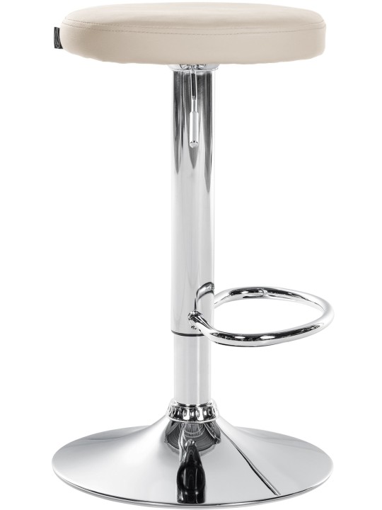 Scaun de bar Ponte imitatie piele crom, crem