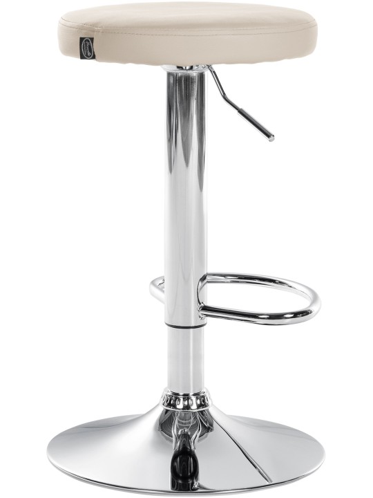 Scaun de bar Ponte imitatie piele crom, crem