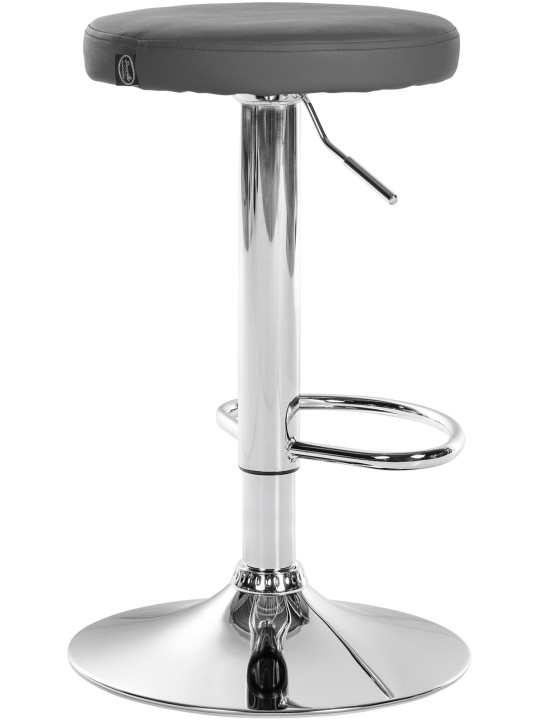 Scaun de bar Ponte imitatie piele crom, gri Scaun de bar Ponte imitatie piele crom, gri