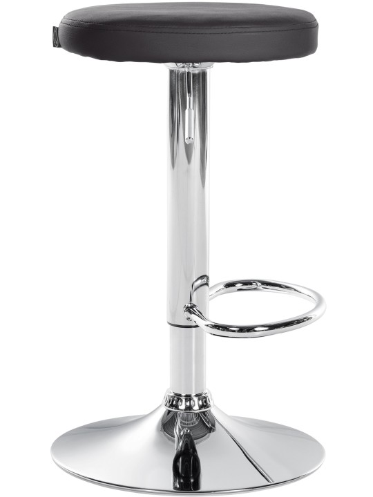 Scaun de bar Ponte imitatie piele crom, negru Scaun de bar Ponte imitatie piele crom, negru