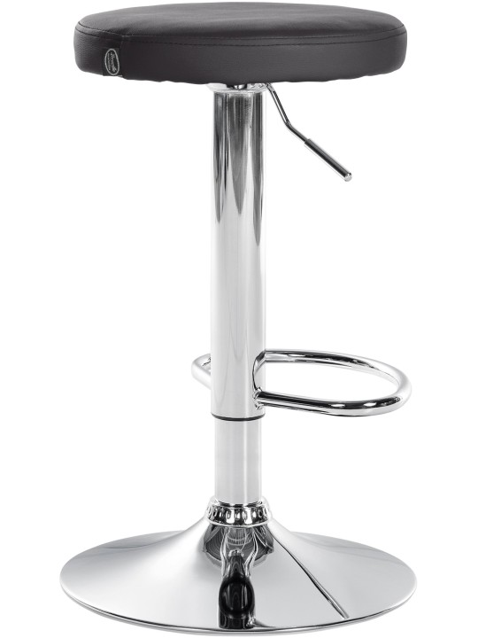 Scaun de bar Ponte imitatie piele crom, negru Scaun de bar Ponte imitatie piele crom, negru