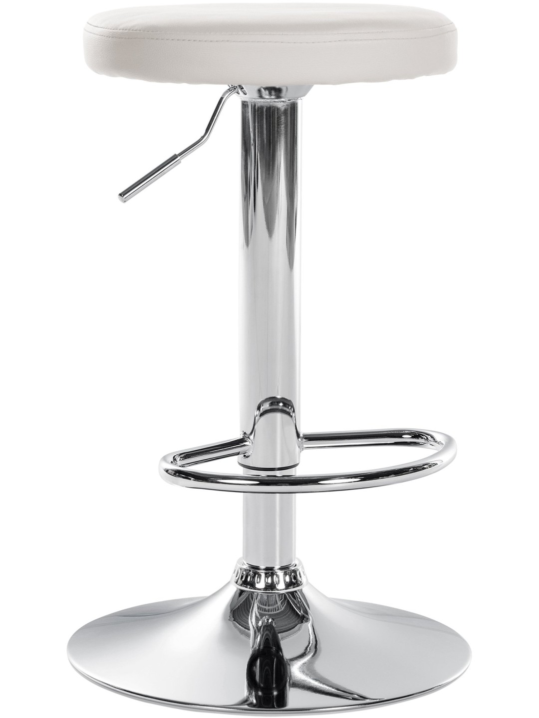 Scaun de bar Ponte imitatie piele crom, alb