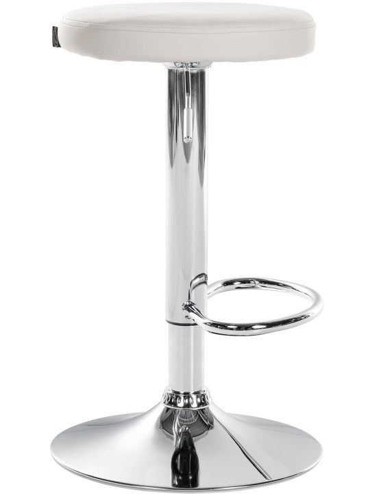 Scaun de bar Ponte imitatie piele crom, alb Scaun de bar Ponte imitatie piele crom, alb