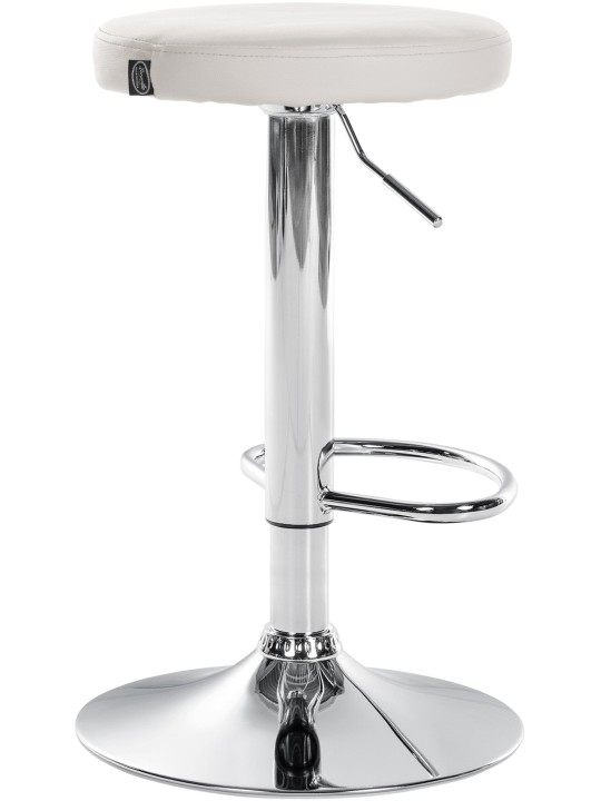 Scaun de bar Ponte imitatie piele crom, alb Scaun de bar Ponte imitatie piele crom, alb