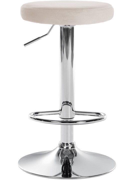 Scaun de bar Ponte catifea crom, crem