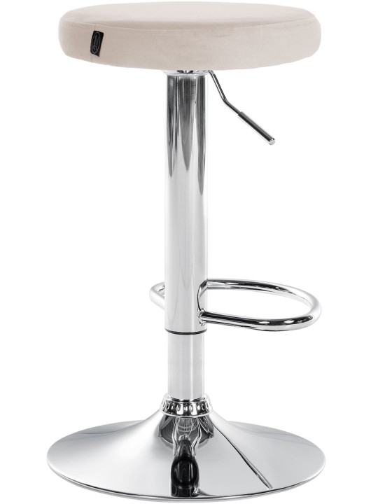 Scaun de bar Ponte catifea crom, crem