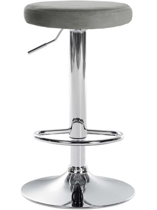 Scaun de bar Ponte catifea crom, gri