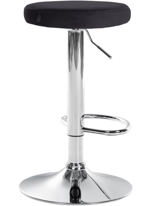 Scaun de bar Ponte catifea crom, negru Scaun de bar Ponte catifea crom, negru