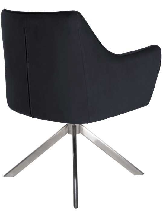 Scaun de sufragerie Swing catifea inox, negru