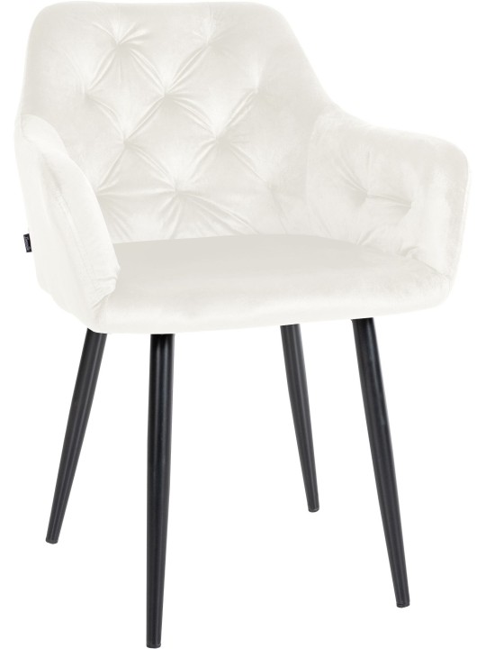 Scaun de sufragerie din catifea Stanley, crem