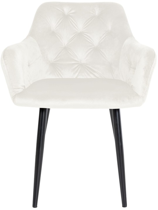 Scaun de sufragerie din catifea Stanley, crem