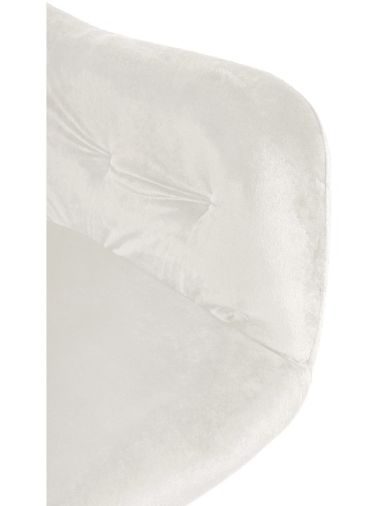 Scaun de sufragerie din catifea Stanley, crem