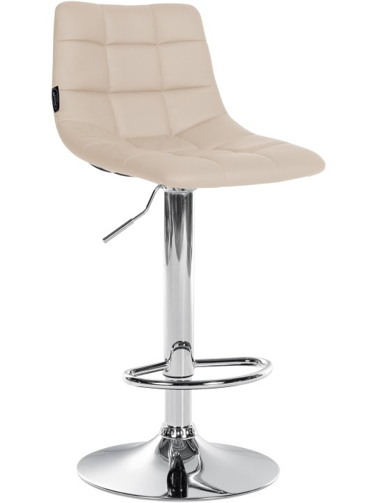 Set 2 taburete de bar Jerry imitatie piele crom, crem Set 2 taburete de bar Jerry imitatie piele crom, crem