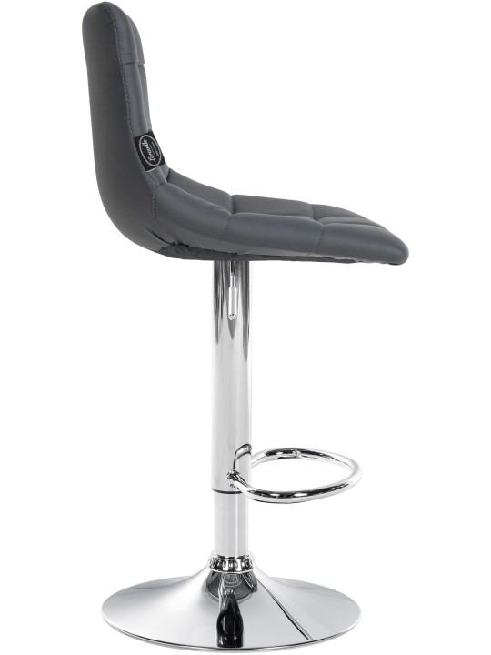 Set 2 taburete de bar Jerry imitatie piele crom, gri