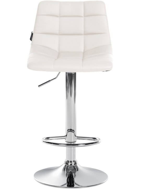 Set 2 taburete de bar Jerry imitatie piele crom, alb