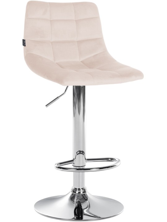 Set 2 scaune de bar Jerry catifea crom, bej