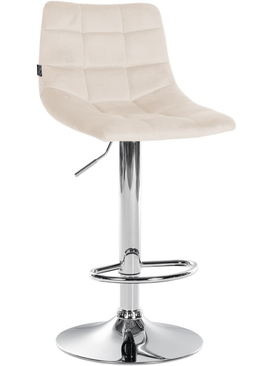 Set 2 scaune de bar Jerry catifea crom, crem