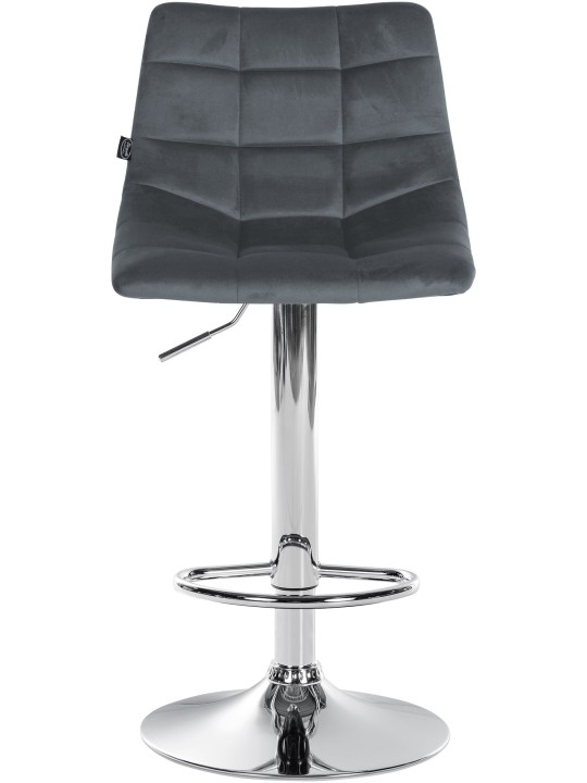 Set 2 scaune de bar Jerry catifea crom, gri închis