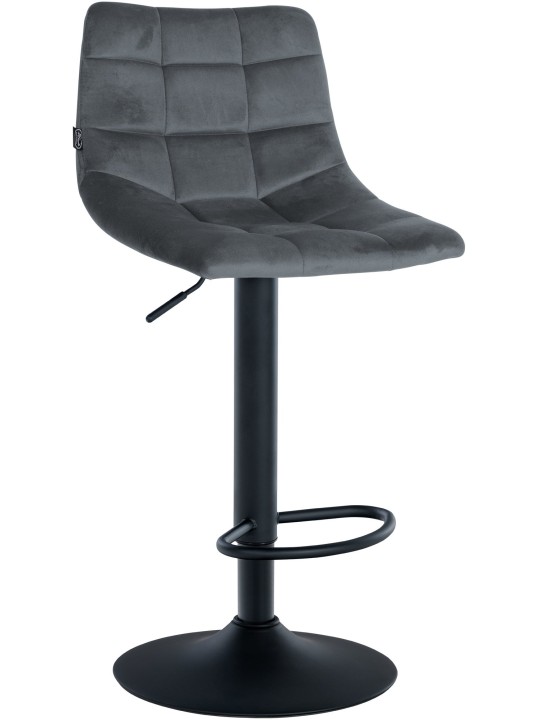 Set 2 scaune de bar Jerry catifea, gri închis
