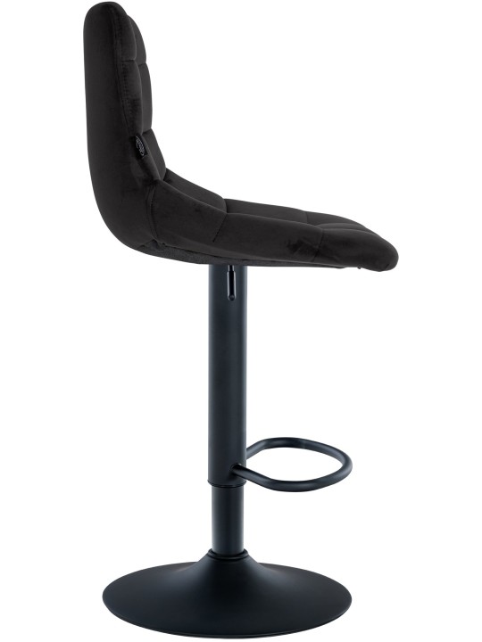 Set 2 scaune de bar Jerry catifea, negru