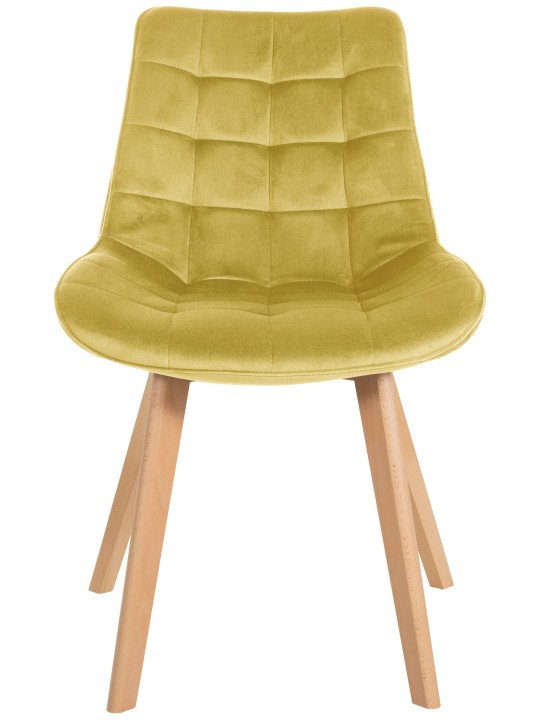 Set 2 scaune Brook catifea, galben