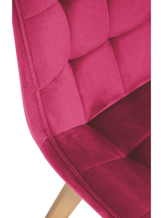 Set 2 scaune Brook catifea, roșu