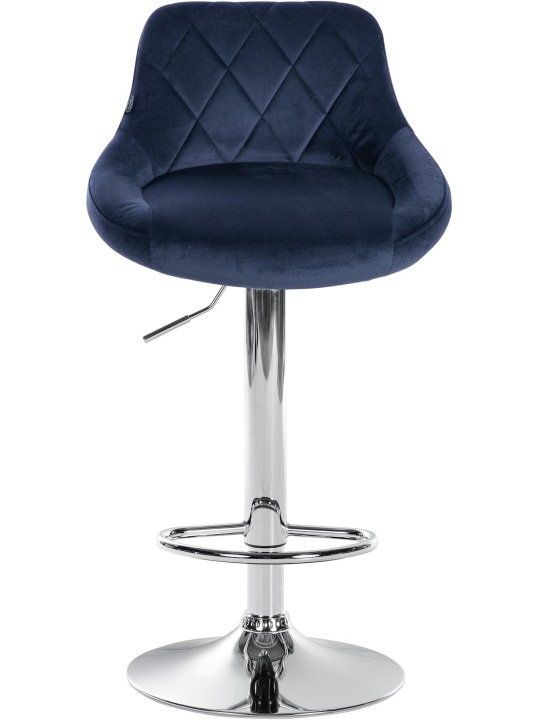 Set 2 scaune de bar Lazio catifea crom, albastru Set 2 scaune de bar Lazio catifea crom, albastru