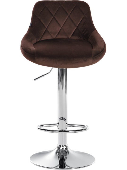 Set 2 scaune de bar Lazio catifea crom, maro