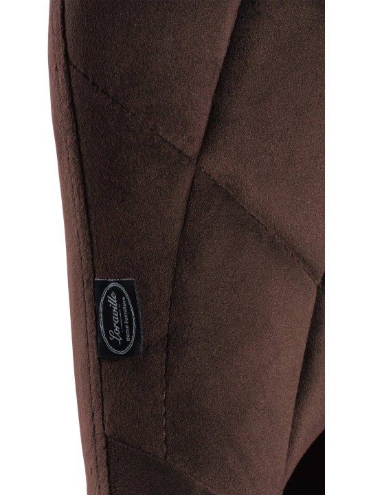 Set 2 scaune de bar Lazio catifea crom, maro