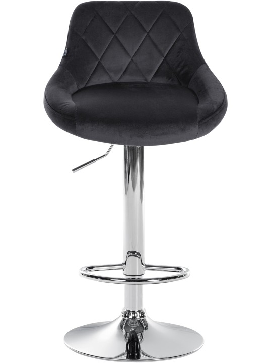 Set 2 scaune de bar Lazio catifea crom, gri închis