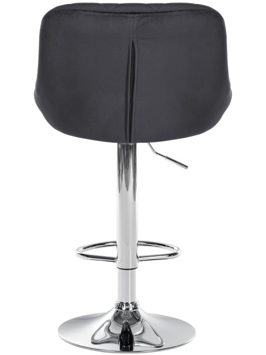 Set 2 scaune de bar Lazio catifea crom, gri închis