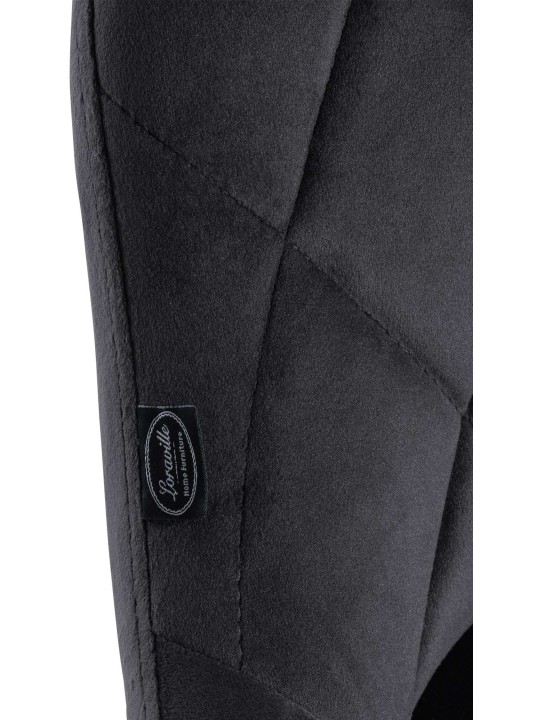 Set 2 scaune de bar Lazio catifea crom, gri închis