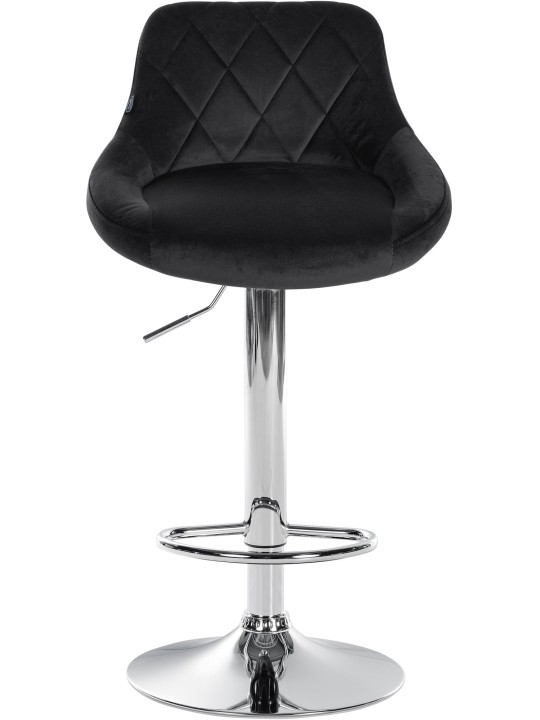 Set 2 scaune de bar Lazio catifea crom, negru