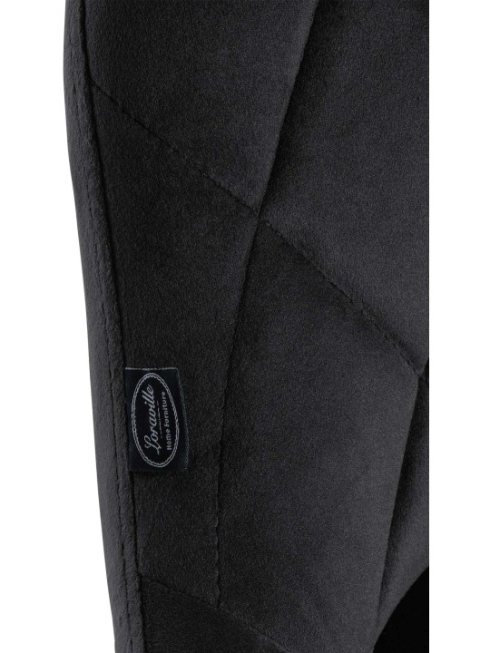 Set 2 scaune de bar Lazio catifea crom, negru