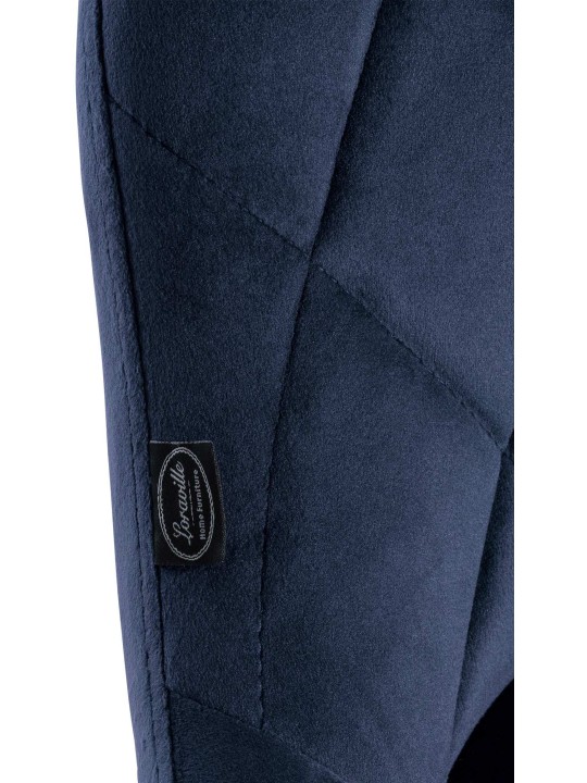 Set 2 scaune de bar Lazio catifea, albastru