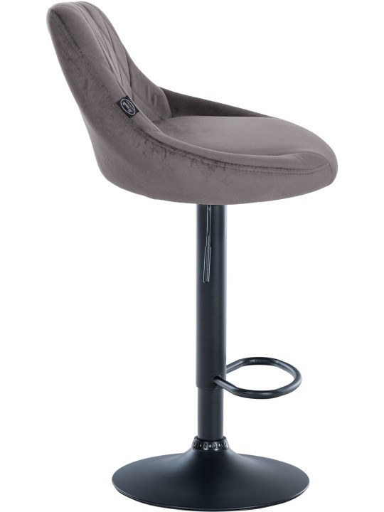 Set 2 scaune de bar Lazio catifea, gri