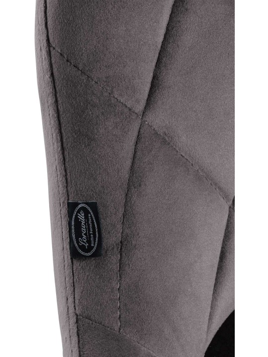 Set 2 scaune de bar Lazio catifea, gri