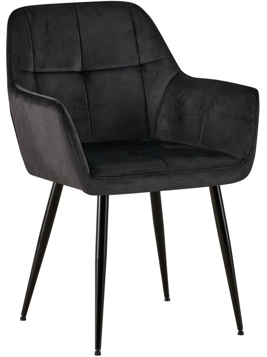 Scaun vizitator catifea Emia, negru