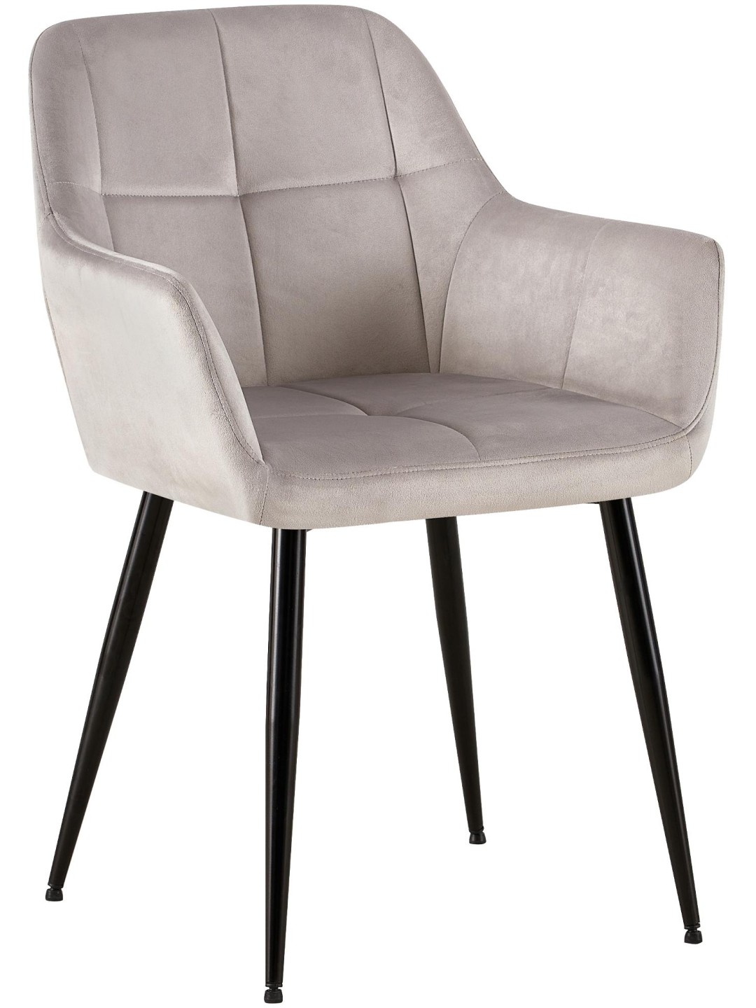 Scaun vizitator catifea Emia, gri deschis