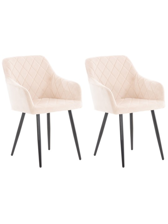 Set 2 scaune de sufragerie catifea Shila, bej