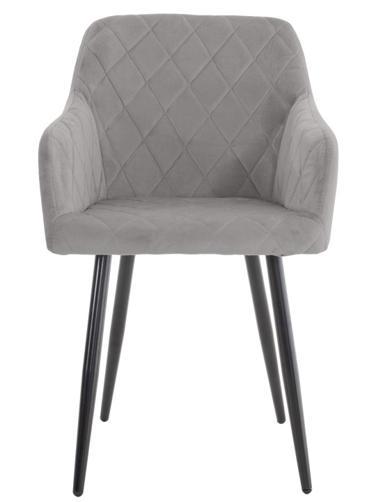 Set 2 scaune de sufragerie catifea Shila, gri Set 2 scaune de sufragerie catifea Shila, gri